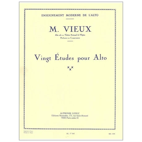 Vieux, M.: 20 Études Pour Alto 1 Vieux, M.: 20 Études Pour Alto