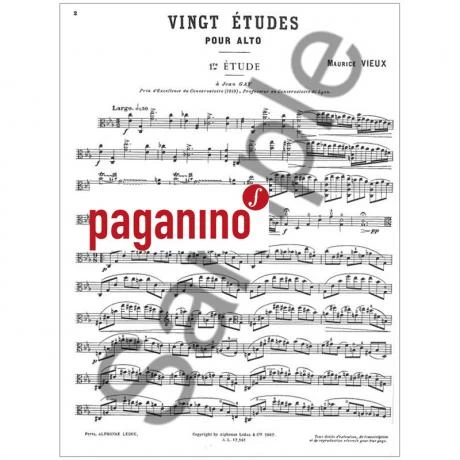 Vieux, M.: 20 Études Pour Alto 2 Vieux, M.: 20 Études Pour Alto - Image 2