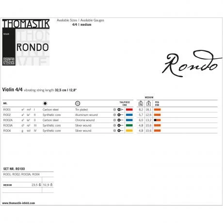 RONDO Violin Strings A-D-G By Thomastik-Infeld 2 RONDO Violin Strings A-D-G By Thomastik-Infeld - Image 2