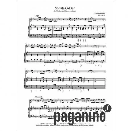 Fesch, W. D.: Sonate G-Dur 2 Fesch, W. D.: Sonate G-Dur - Image 2