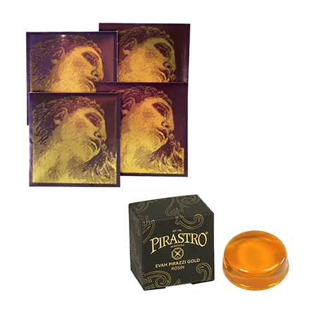 EVAH PIRAZZI GOLD Violin String SET + Rosin By Pirastro 1 EVAH PIRAZZI GOLD Violin String SET + Rosin By Pirastro