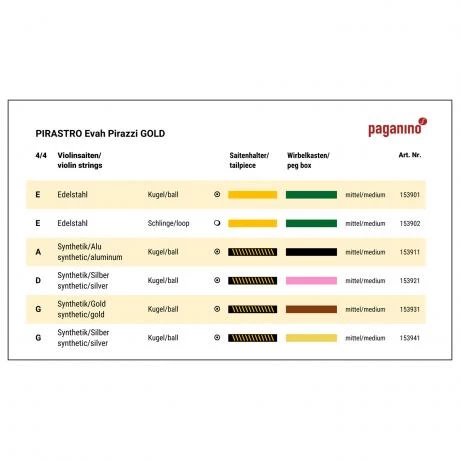 EVAH PIRAZZI GOLD Violin String SET + Rosin By Pirastro 2 EVAH PIRAZZI GOLD Violin String SET + Rosin By Pirastro - Image 2