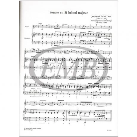 Leclair, J.-M.: 6 Violinsonaten Band 2 (Nr. 4-6) 2 Leclair, J.-M.: 6 Violinsonaten Band 2 (Nr. 4-6) - Image 2